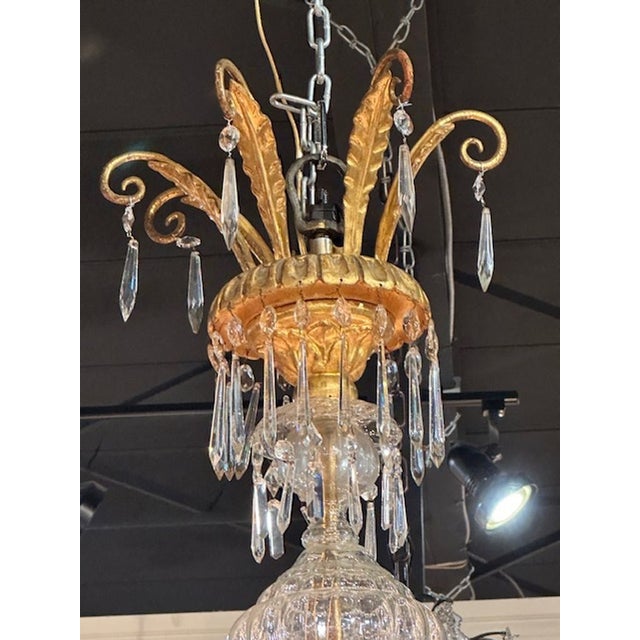19th Century Venetian Twist Glass Arm and Giltwood Chandelier For Sale In Dallas - Image 6 of 14