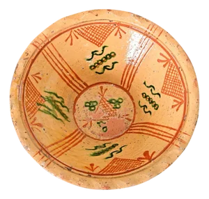 Portuguese 19th Century Glazed Terracotta Bowl