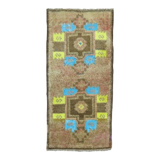 1950s Mini Turkish Anatolian Rug For Sale