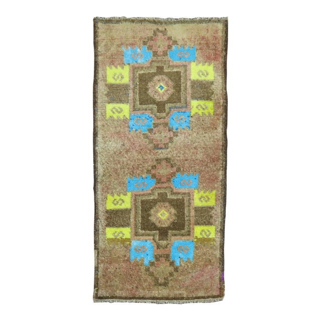 1950s Mini Turkish Anatolian Rug For Sale