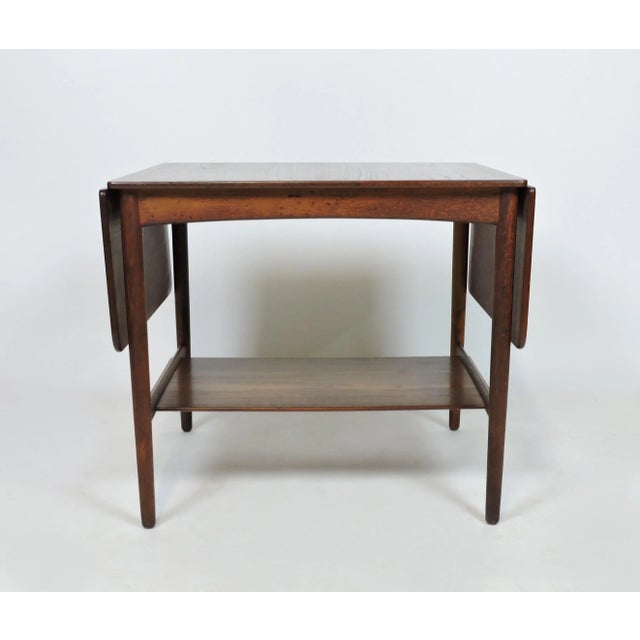 1950s 1950s Hans Wegner Danish Modern Teak & Oak Drop Leaf End Table for Andreas Tuck For Sale - Image 5 of 13