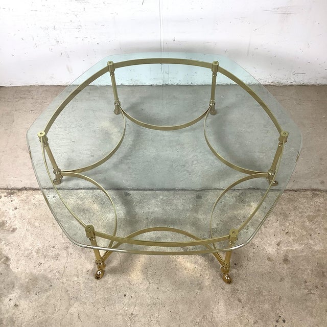 Brass & Glass Coffee Table | Hollywood Regency Style, Hoof Foot Base For Sale - Image 15 of 18