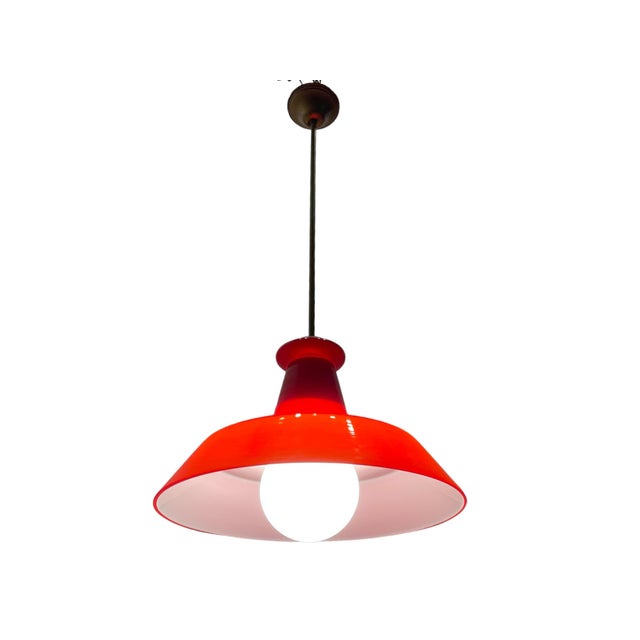 Red Murano Glass Pendant Lamp, 1950s For Sale - Image 15 of 15