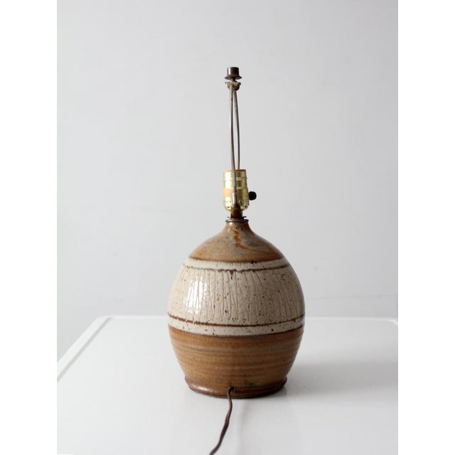 Late 20th Century Vintage Handmade Studio Pottery Lamp For Sale - Image 5 of 10