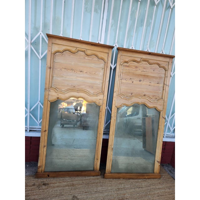 Pair of Antique Solid Pine Mirror For Sale - Image 4 of 8