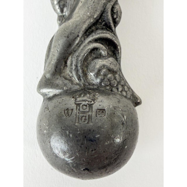 Pewter Hand Mirror by C.G. Hallberg, Stockholm, 1929 For Sale - Image 6 of 8