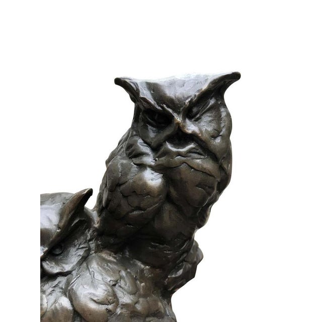 Bronze Barn Owl Statues, 20th Century For Sale - Image 9 of 10