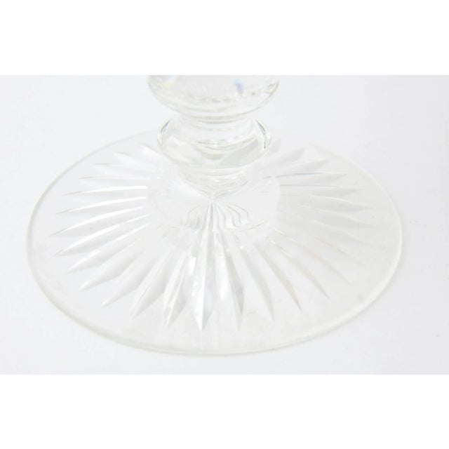 Pairpoint chalice-form vase featuring a deep geometric crosshatched pattern as well as the company’s signature controlled-...