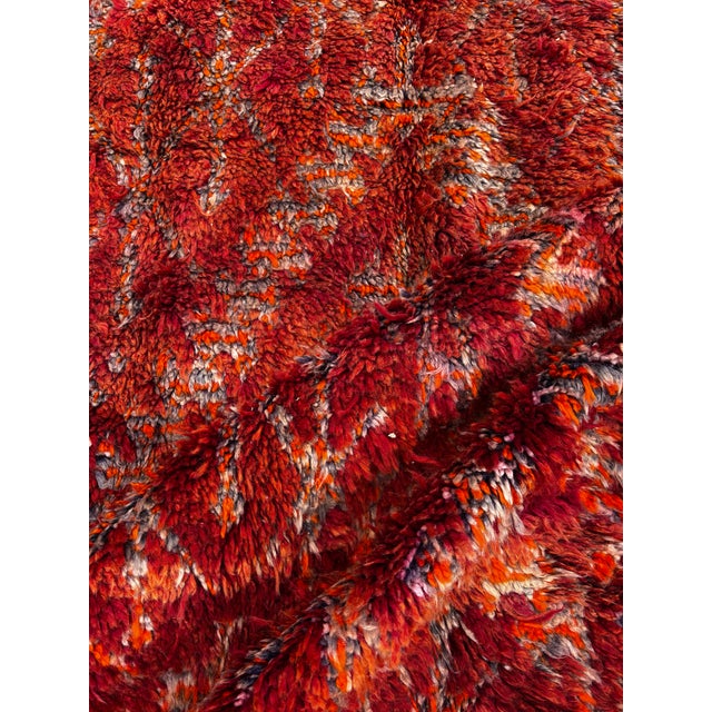 Vintage Moroccan M’Guild Rug 185x330 Cm Handmade Berber Wool Rug Large Red Area Carpet Authentic Atlas For Sale - Image 11 of 17