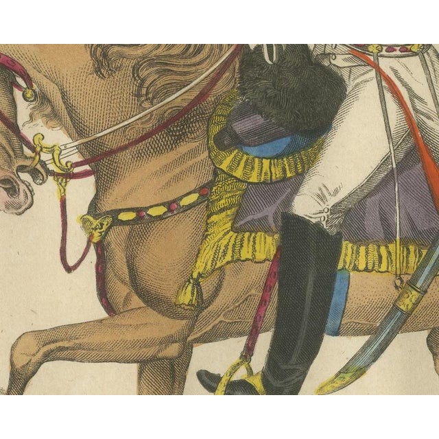 19th Century Richard Evans, Emperor Francis II of Austria Riding Before a Hilltop Castle, Hand Colored, 1815, Engraving For Sale - Image 5 of 8
