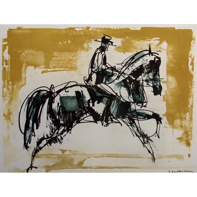 Paper Roger Hebbelinck "Haute École" Hand Signed Vintage Aquatint Etching For Sale - Image 7 of 14