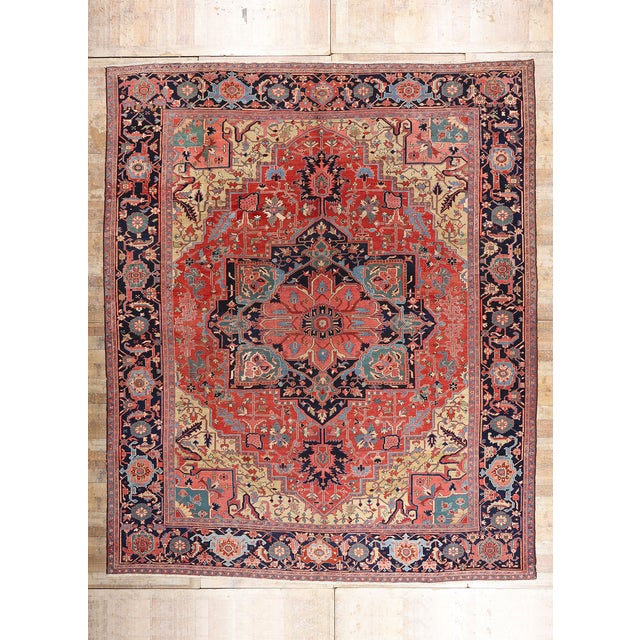 Late 19th Century Persian Heriz Rug, 13'00 X 15'07 For Sale - Image 10 of 10