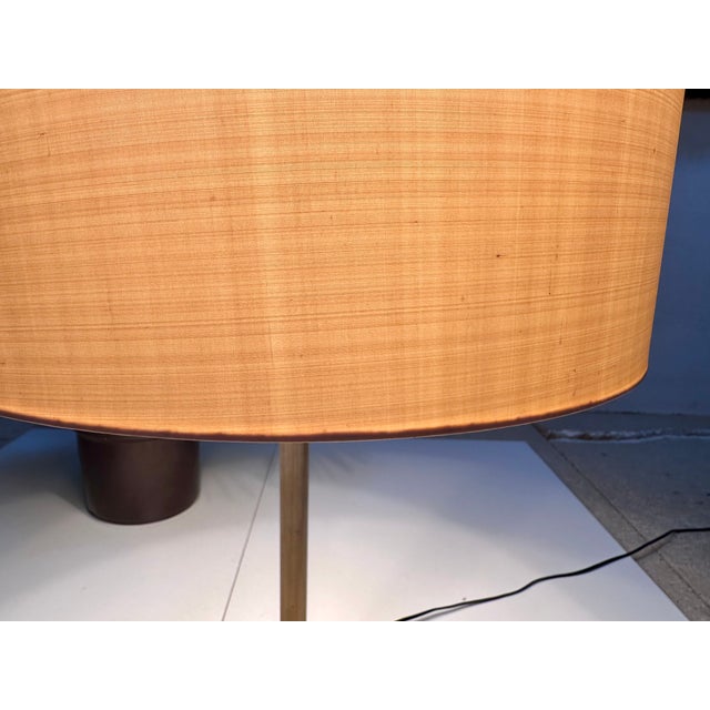Table Lamp with Brass Base and Silk Shade by Swiss Lamps International, Zurich, 1970s For Sale - Image 12 of 14