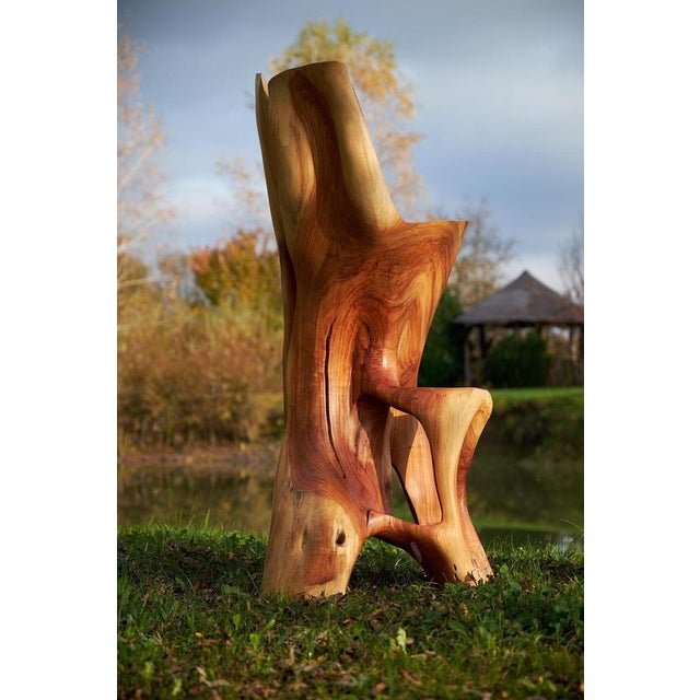 Makha Wood Sculptural Bar Chair by Logniture For Sale - Image 4 of 16