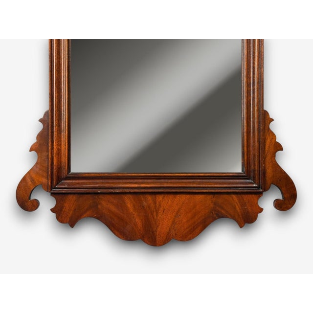 1940s Chippendale, Wall Mirror, Mahogany, Beveled Glass, Uk, 20th C. For Sale - Image 5 of 6