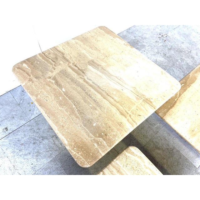 Vintage Travertine Nesting or Side Tables, 1970s, Set of 3 For Sale - Image 9 of 12
