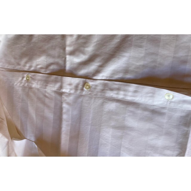 White Sferra Italian Made King Duvet Cover White on White Shadow Stripe For Sale - Image 8 of 9