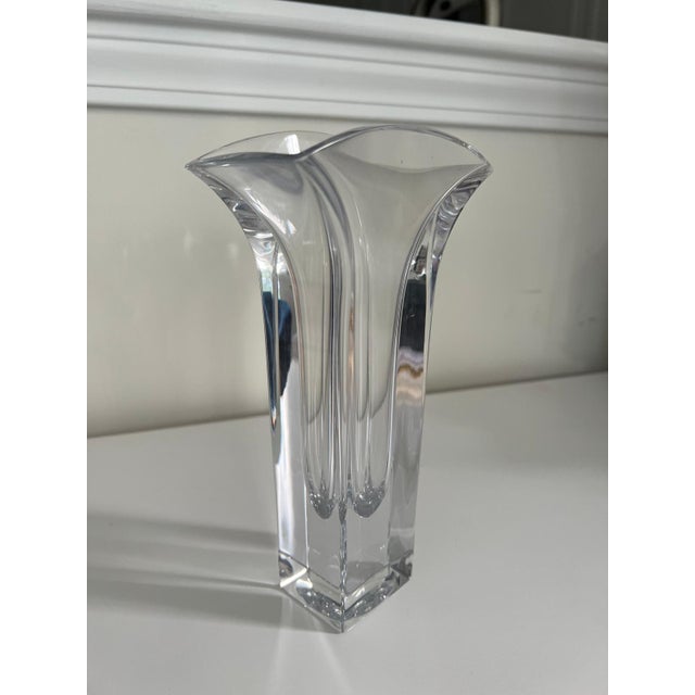 Elevate your space with this elegant crystal art glass vase by Nambé. Crafted with thick, heavy-cut clear crystal, this...