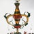 Vintage Six-Arm Tole Chandelier Hand-Painted in Gold, Green, and Red For Sale - Image 11 of 13