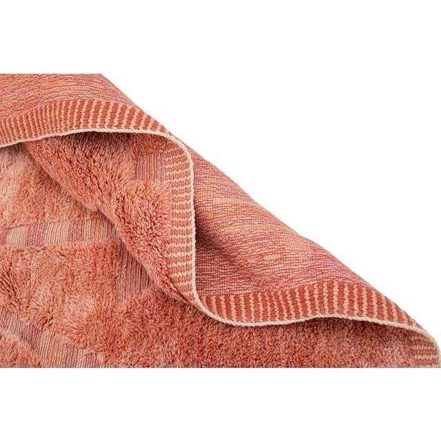 Red Vibrant Hand-Knotted Wool Rug by Azele Studio For Sale - Image 8 of 11