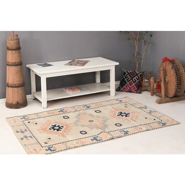 Mid 20th Century Vintage Small Turkish Area Rug For Sale In Los Angeles - Image 6 of 7