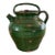 Antique French Green Glazed Gargoulette Pitcher Terracotta W/ Lid 10.5") For Sale