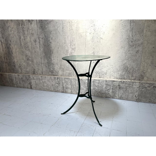 Metal Forest Green Metal Gueridon Garden Table, 1950s For Sale - Image 7 of 7