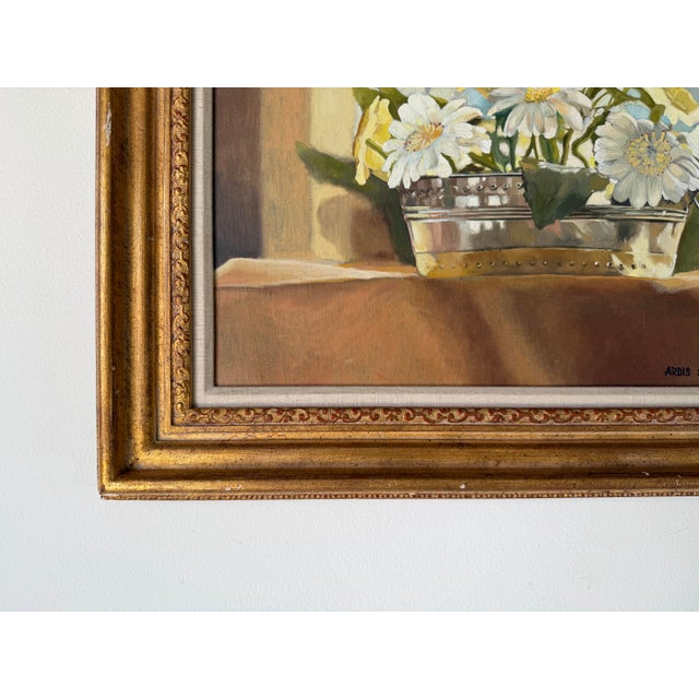 1970s 1970’s Ardis Shanks Impressionist Floral Still Life Oil on Canvas Painting, Framed For Sale - Image 5 of 11