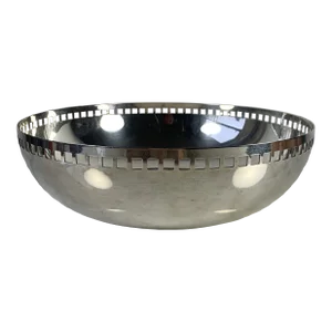 1990s Postmodern Silver Plate "Skyscraper" Bowl by Richard Meier for Swid Powell