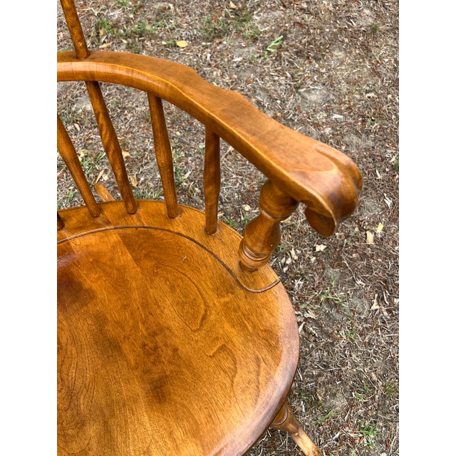 Brown Nichols & Stone Fan Back Windsor Rocking Chair For Sale - Image 8 of 12