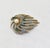 1980s Vintage 1980s Signed Les Bernard Goldtone Faux-Pearl & Rhinestone Brooch For Sale - Image 5 of 6