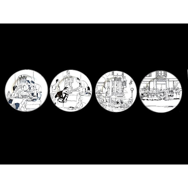 1990s Vintage Le Restaurant Dinner Plates by Epoch, Set of 4 For Sale - Image 5 of 10