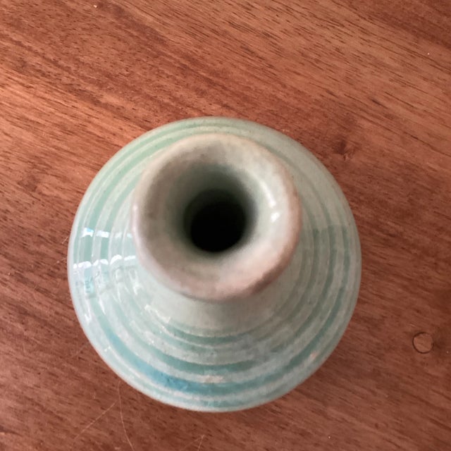 Chinese Antique Light Blue Glazed Ceramic Spirals Pattern Vase For Sale - Image 3 of 13