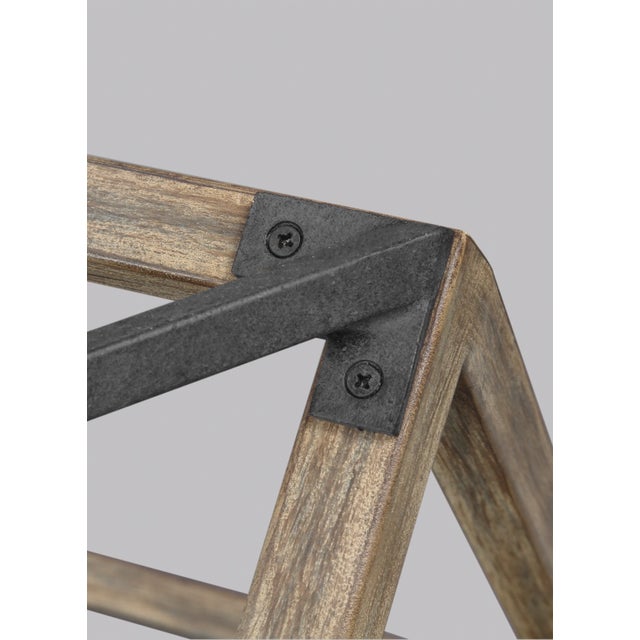 Metal Sean Lavin by Visual Comfort Studio Gannet Large Chandelier, Weathered Oak Wood/Antique Forged Iron For Sale - Image 7 of 9