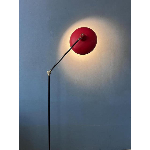 Vintage Red Anvia Floor Lamp by J.J.M. Hoogervorst For Sale - Image 4 of 13