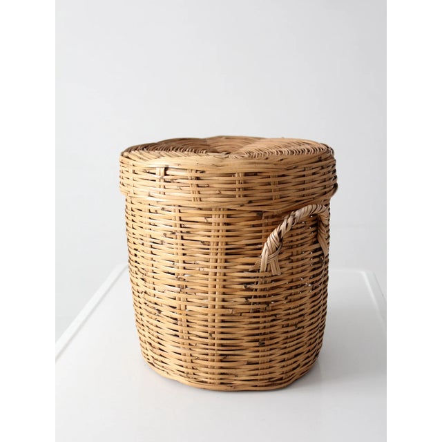 Late 20th Century Vintage Lidded Storage Basket For Sale - Image 5 of 12