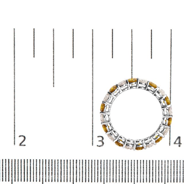 14K White Gold 3.00 Cttw Alternating White and Yellow Lab-Grown Diamond Eternity Band Ring (F-G Color, VS1-VS2 Clarity) - Size 6.5 For Sale In New York - Image 6 of 6