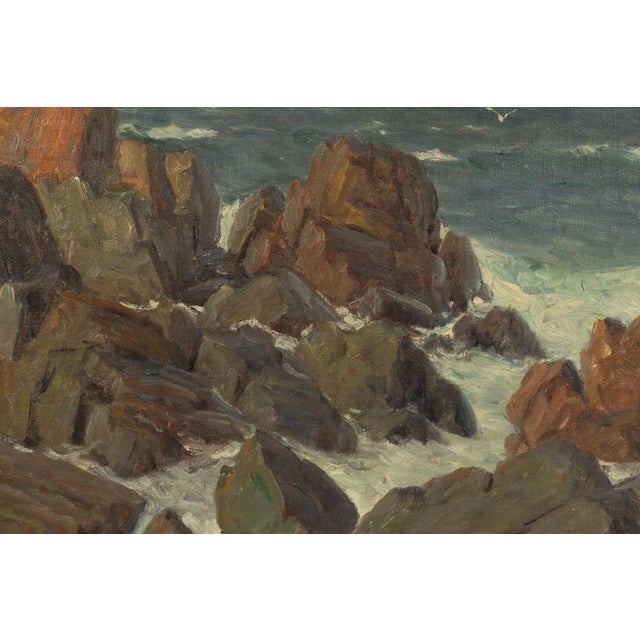 Aleksei Vasilievich Von Hanzen (1876-1937) Signed Oil Painting Seascape Coast For Sale - Image 4 of 7