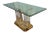 Modern Vintage Karl Springer Gold Plated Over Brass and Arched Lucite and Glass Console Table For Sale - Image 3 of 12