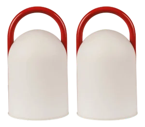 1980s Romolo Lanciani "Tender" Table Lamps for Tronconi in Red - a Pair