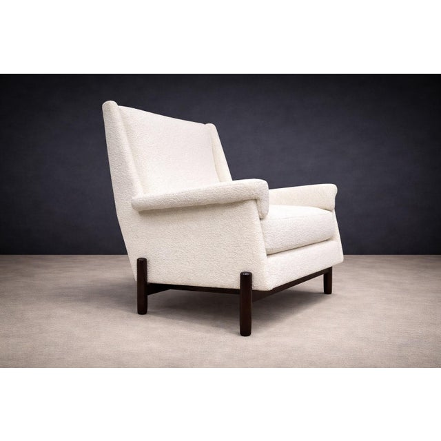 Wood Jorge Jabour Club Chair in Brazilian Rosewood and Bouclé, 1960s - Lot 233 For Sale - Image 7 of 15