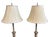 Vintage Hollywood Regency Ornate Brass Table Lamps With Bell Shades - a Pair For Sale - Image 4 of 4