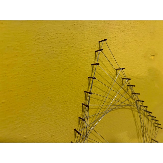 Mid-Century Modern Ezio Bruno Caraceni (1927-1986), MidCentury (1960), Wire & Wood Sculptured Panel, Framed For Sale - Image 3 of 7