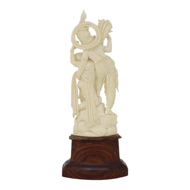 Bone Indian Carved Bone Hindu Deities Radha & Krishna in a Lover’s Embrace C1920 For Sale - Image 7 of 12