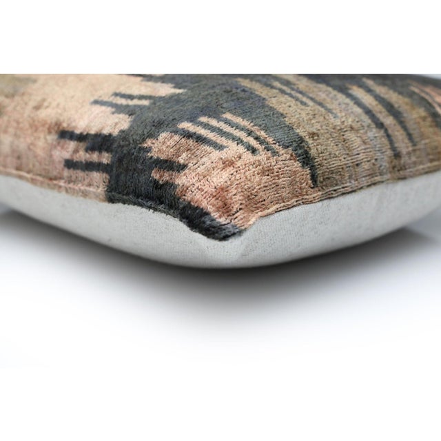 Mid-Century Modern The Abstract Landscape Painterly Silk Velvet Pillow - Dusty Rose & Charcoal 20x20 For Sale - Image 3 of 8