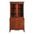 Baker Furniture Style Georgian Inlaid Flame Mahogany Breakfront Bookcase Cabinet, Circa 1940s For Sale