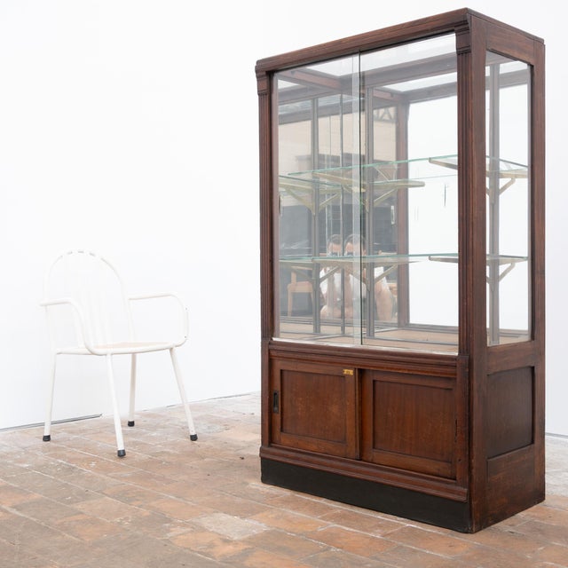Early 20th Century Wooden, Glass and Brass Shop Display Case, France For Sale - Image 12 of 13