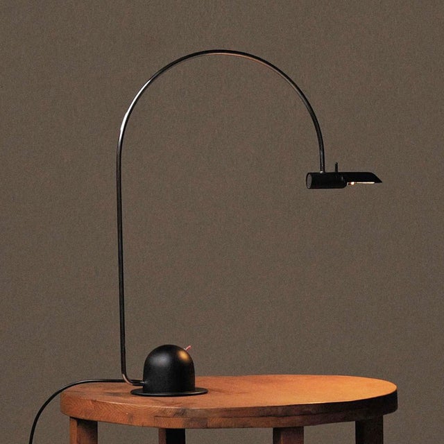 Vintage French Black Lacquered Desk Lamp, 1980 For Sale - Image 12 of 12