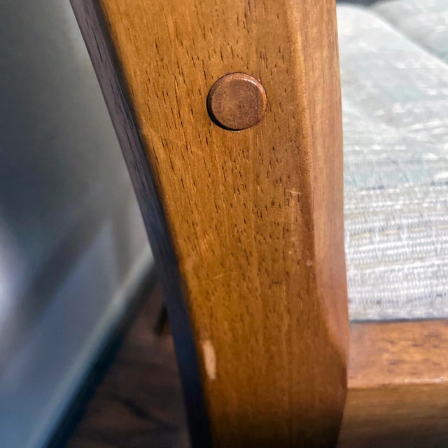 Mid-Century D-Scan Danish Modern Teak Framed Upholstered High Back Dining Chairs - Set 4 For Sale - Image 10 of 13