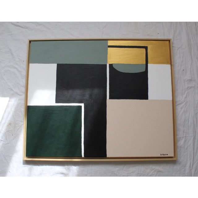 Bodasca, Geometric Green Abstract, 2026, Acrylic on Canvas For Sale - Image 9 of 10